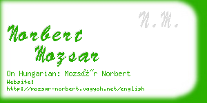 norbert mozsar business card